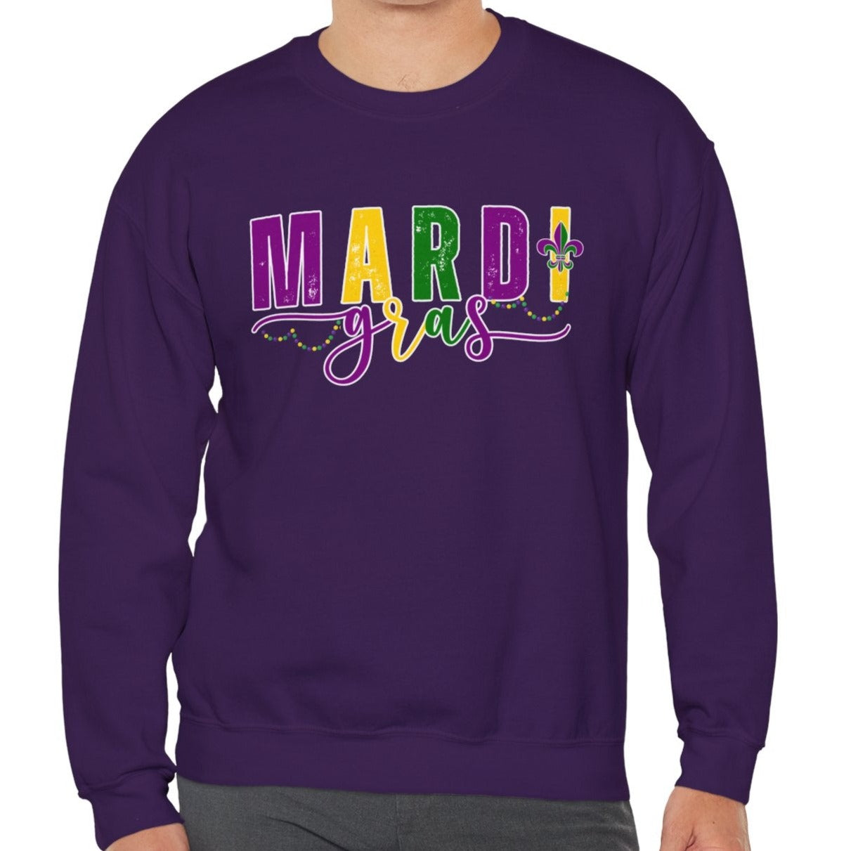Mardi Gras Magic Women's Sweatshirt: Cozy Carnival Chic for Festive Comfort - Eddy and Rita