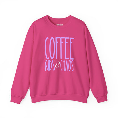 Coffee, Kids, and Chaos Women's Sweatshirt: Cozy Comfort for Busy Moms - Eddy and Rita