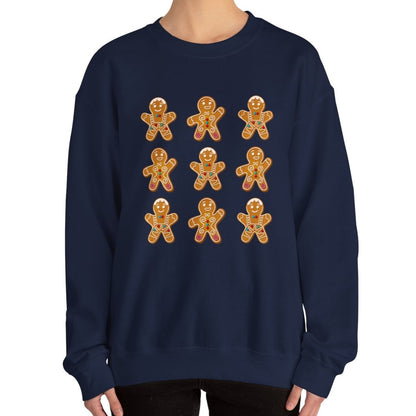 Women's Heavy Sweatshirt – "Gingerbread Cookie" Festive Holiday Graphic Sweatshirt