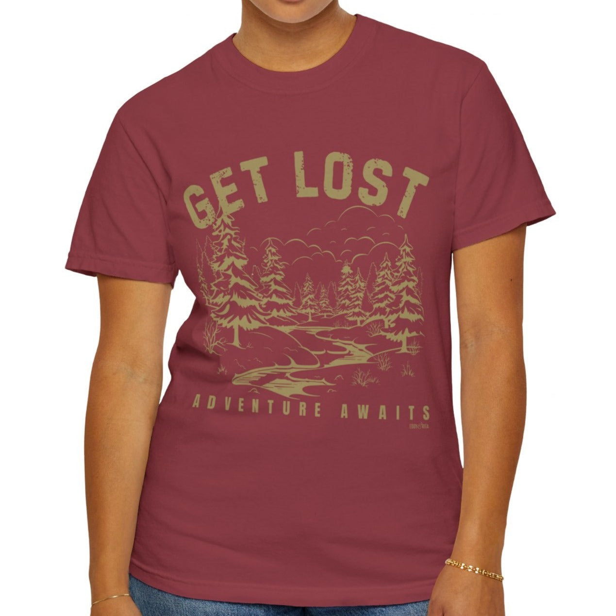 Eddy and Rita Unisex Comfort Colors T-Shirt - "Get Lost" Scenic Mountain Scape Graphic Tee