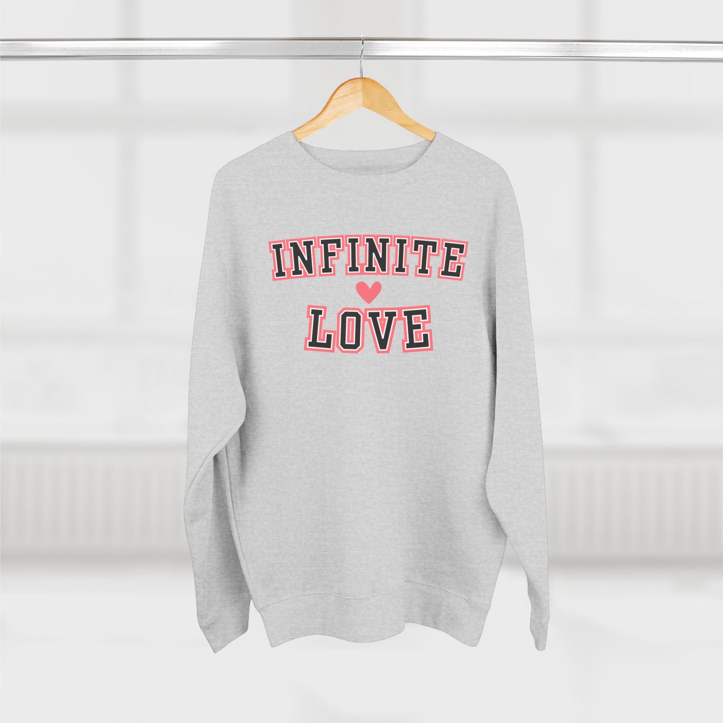 Women's Valentine's Day Graphic Sweatshirt – 'Infinite Love' Cozy Pullover – Romantic Gift for Her, Casual Holiday Outfit