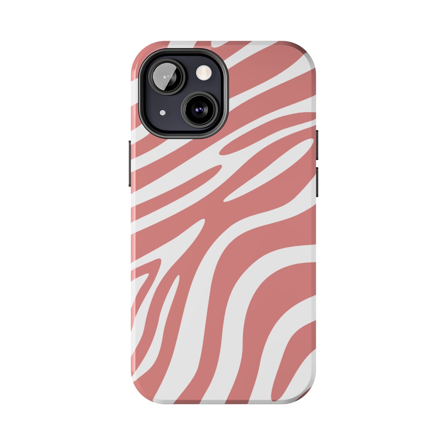 Pink and White Zebra Stripes iPhone Case - Stylish and Protective Cover for Your Device