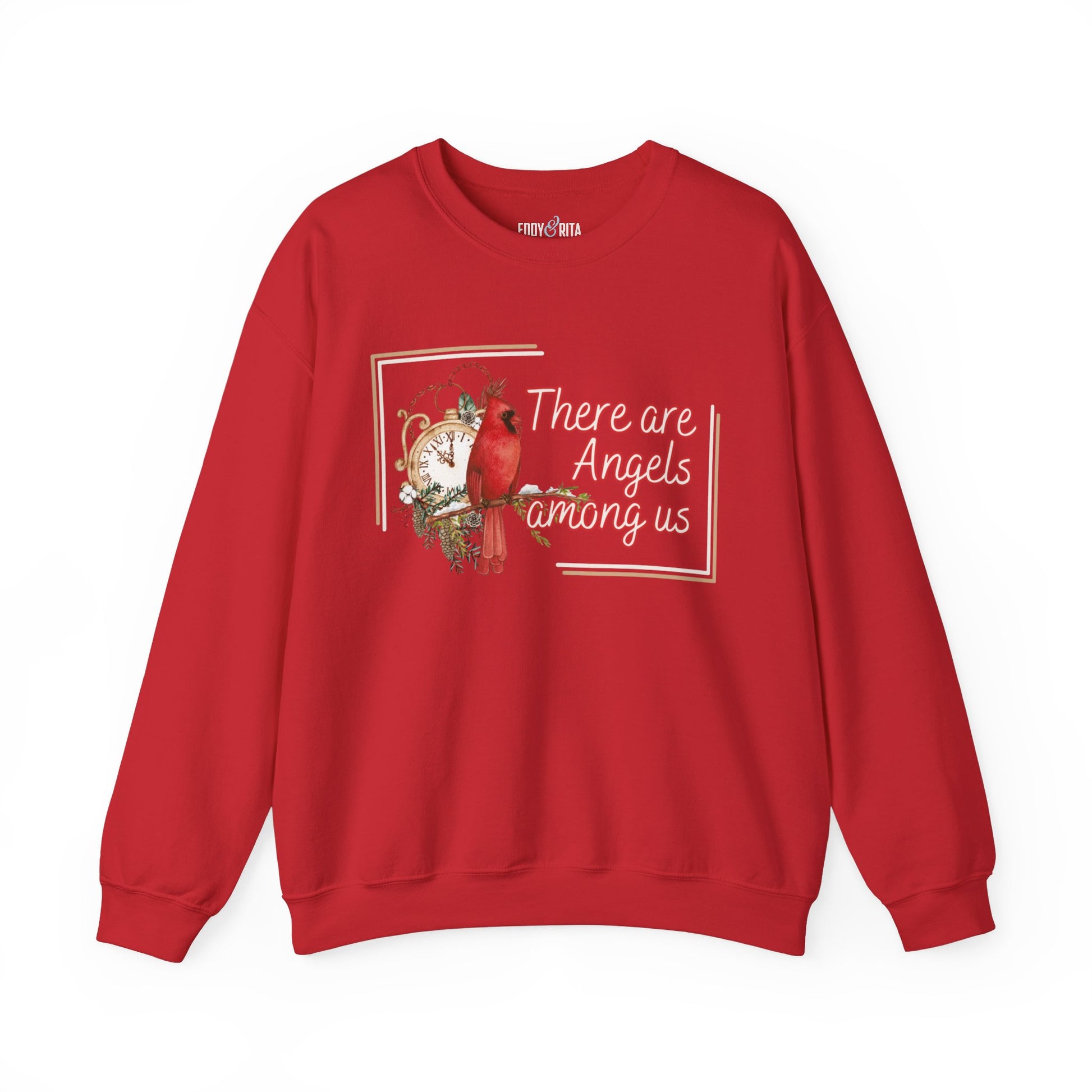 Cardinal Spirit: 'There Are Angels Among Us' Women's Sweatshirt - Eddy and Rita