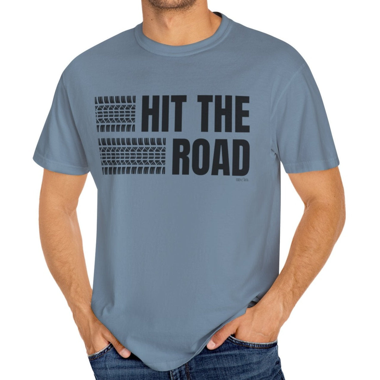 Eddy and Rita Men's Comfort Colors Lightweight T-Shirt - "Hit the Road" Graphic Tee