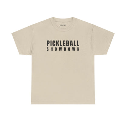 Eddy and Rita Unisex Heavy Cotton T-Shirt - "Pickleball Showdown" Graphic Tee for Sports Enthusiasts