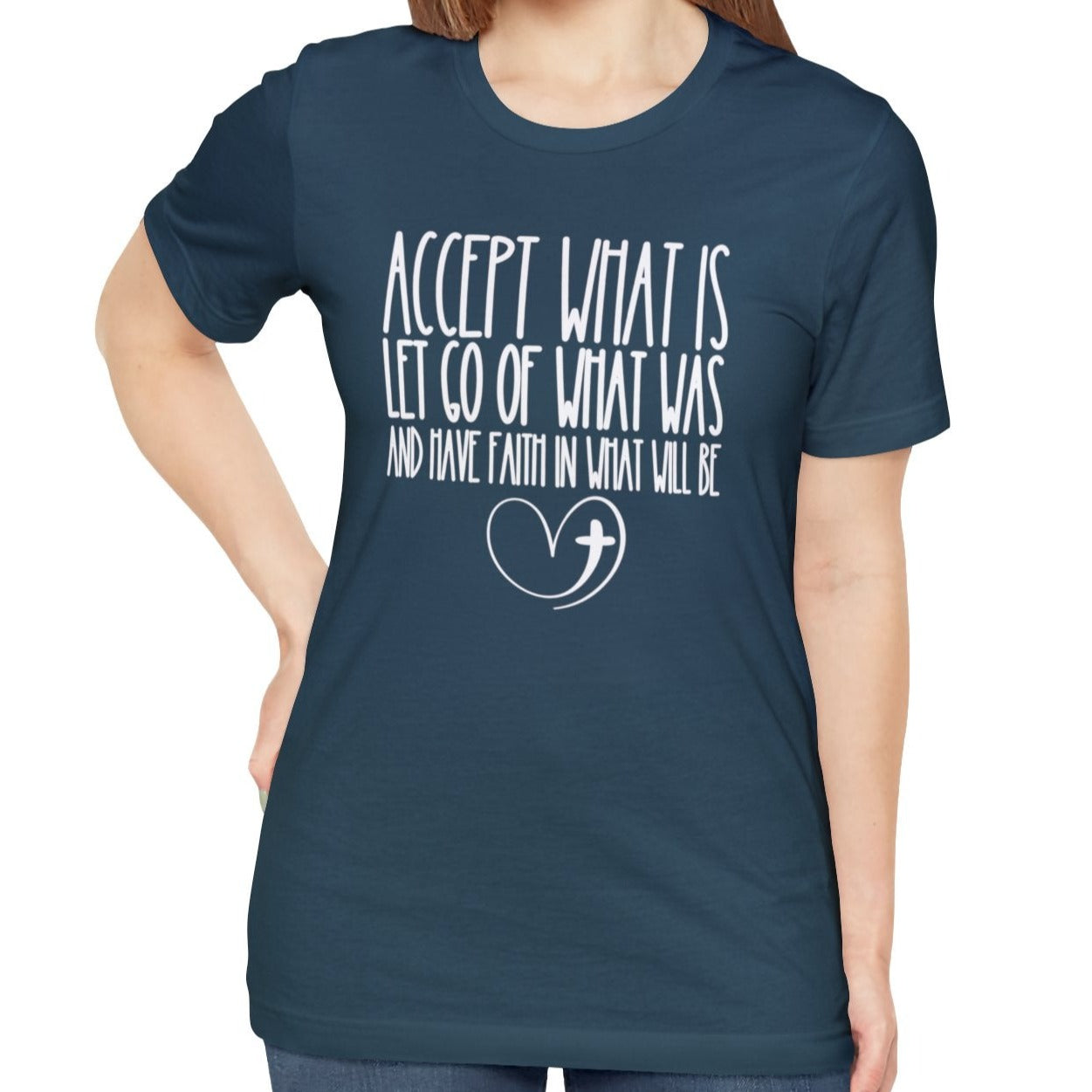 Accept, Let Go, Have Faith Women's Bella Canvas Tee: Inspirational Comfort with Stylish Ease - Eddy and Rita