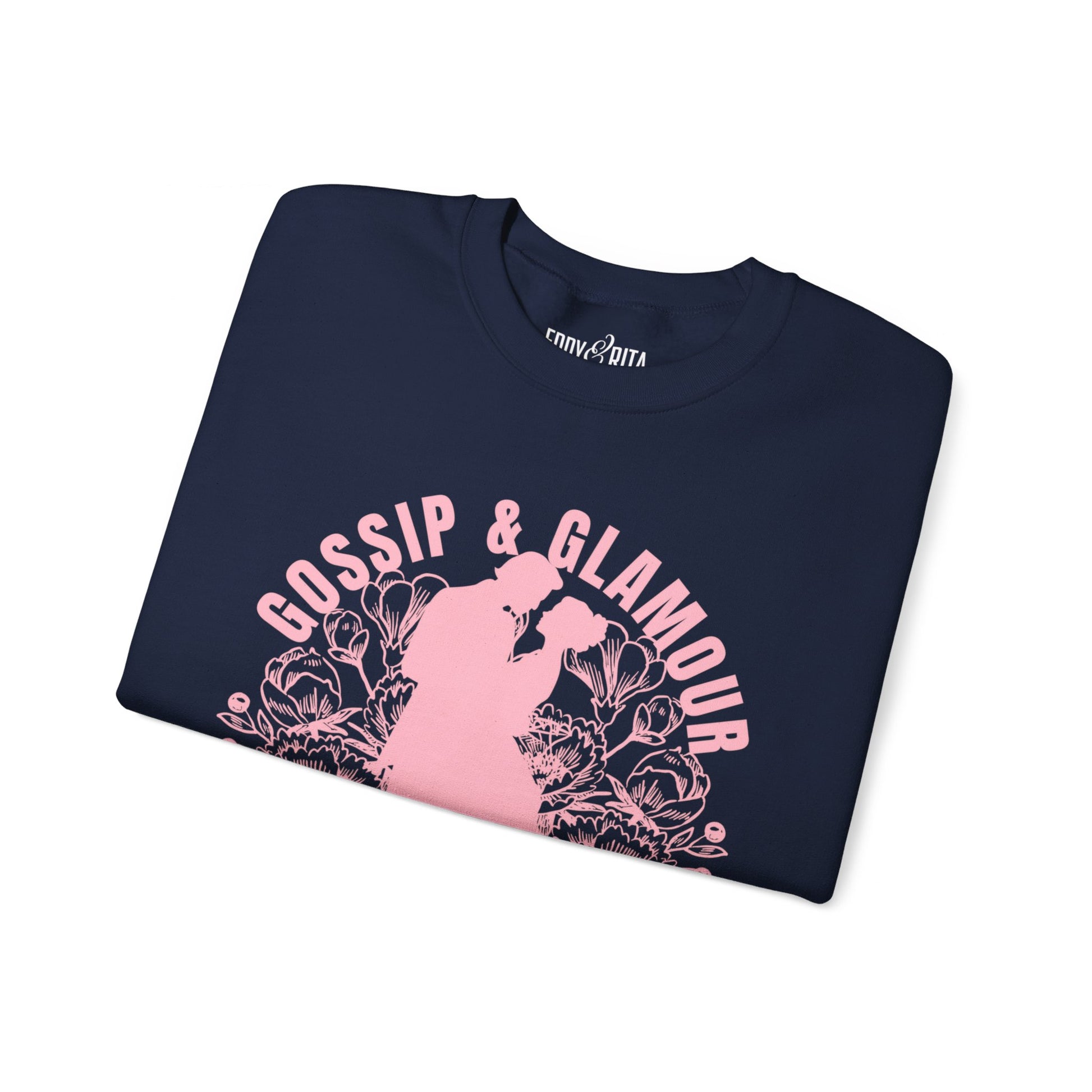 Eddy and Rita Women's Heavy Sweatshirt - "Gossip & Glamour" Bridgerton Tribute - Elegant Graphic PulloverEddy and Rita Women's Heavy Sweatshirt - "Gossip & Glamour" Bridgerton Tribute - Elegant Graphic Pullover