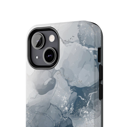 Gray and White Marble Pattern Cell Phone Case - Elegant and Sleek Device Cover