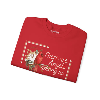 Cardinal Spirit: 'There Are Angels Among Us' Women's Sweatshirt - Eddy and Rita