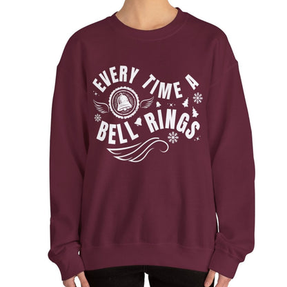 Women's Heavy Sweatshirt – "Every Time a Bell Rings" Christmas Graphic Sweatshirt