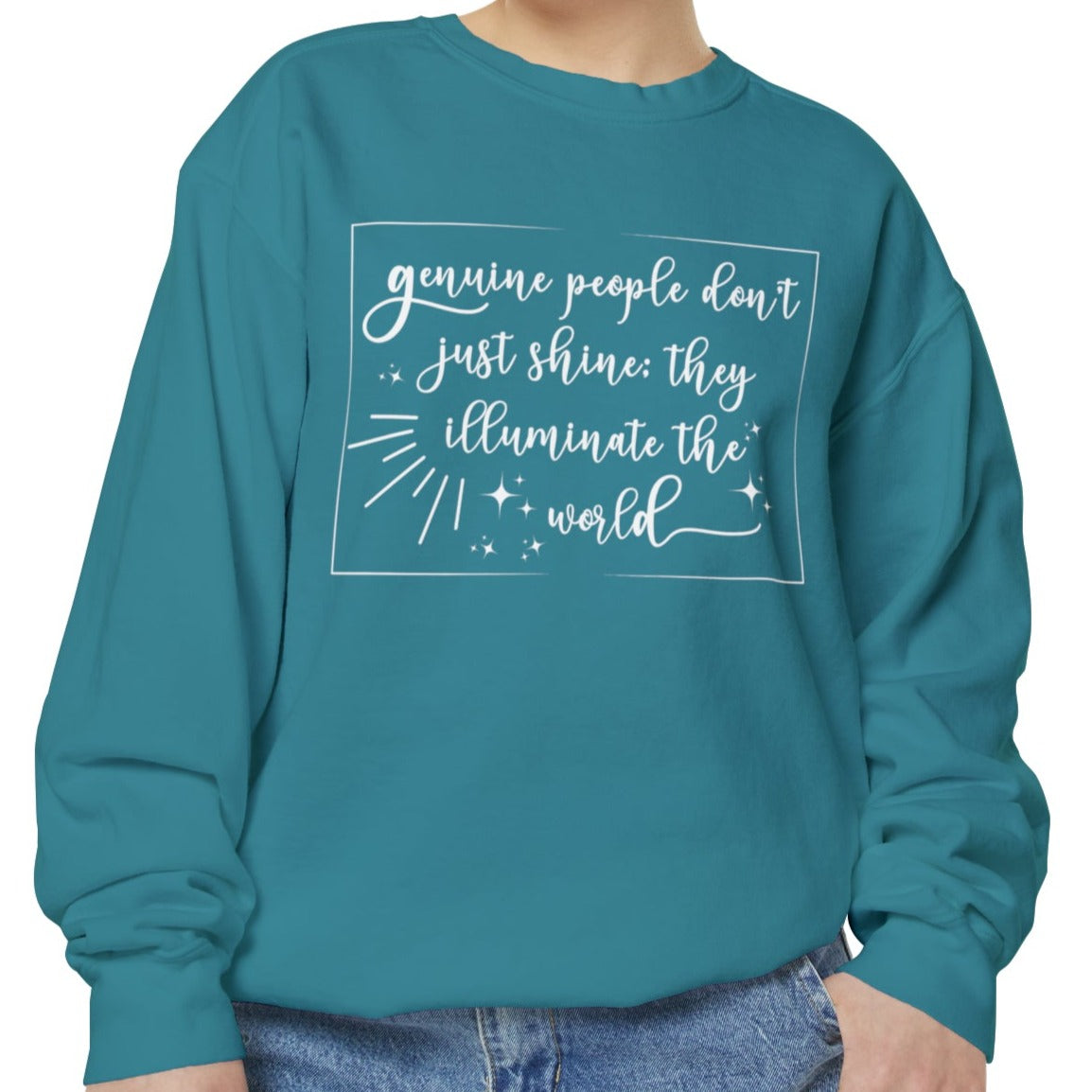 Genuine People Cozy Comfort Colors Women's Sweatshirt - Embrace Authenticity - Eddy and Rita