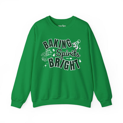 Women's Heavy Sweatshirt – "Baking Spirits Bright" Christmas Baking Graphic Sweatshirt