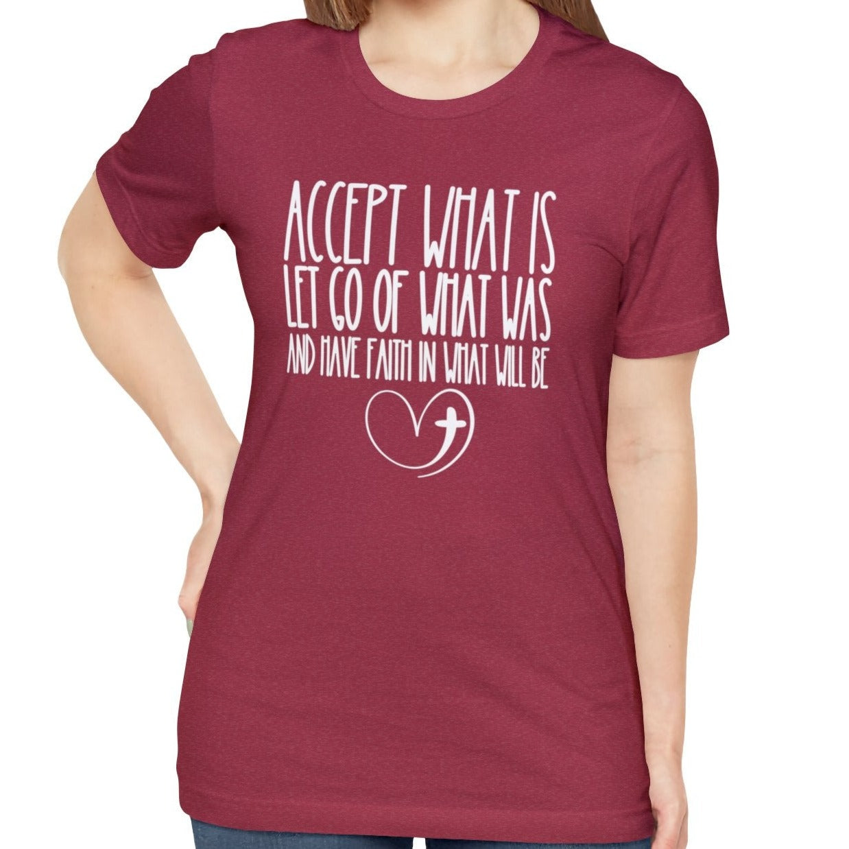 Accept, Let Go, Have Faith Women's Bella Canvas Tee: Inspirational Comfort with Stylish Ease - Eddy and Rita