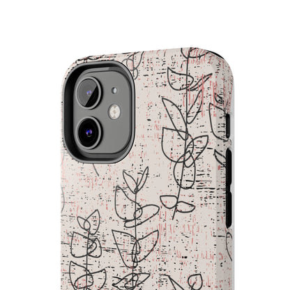 Boho Style Black and White Flowers iPhone Case - Chic and Stylish Floral Design Cover