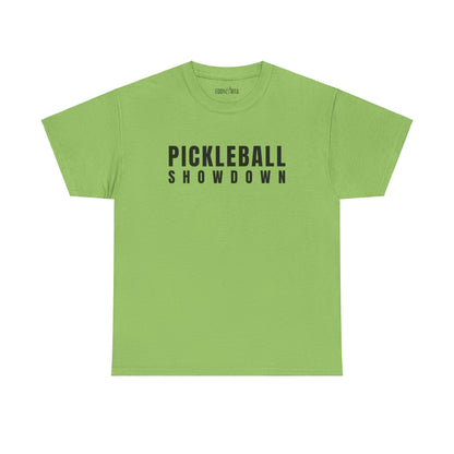 Eddy and Rita Unisex Heavy Cotton T-Shirt - "Pickleball Showdown" Graphic Tee for Sports Enthusiasts