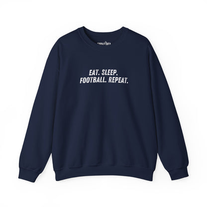 Men's Heavy Sweatshirt – "Eat. Sleep. Football. Repeat." Sports-Themed Graphic Sweatshirt