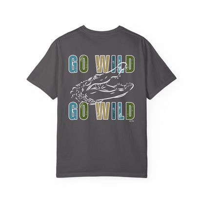 Eddy and Rita Men's Comfort Colors T-Shirt - "Go Wild" Alligator Graphic Tee