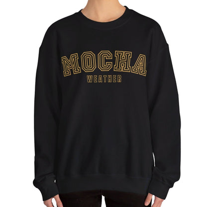 Women's Heavy Blend Sweatshirt – "Mocha Weather" Cozy Graphic Sweatshirt