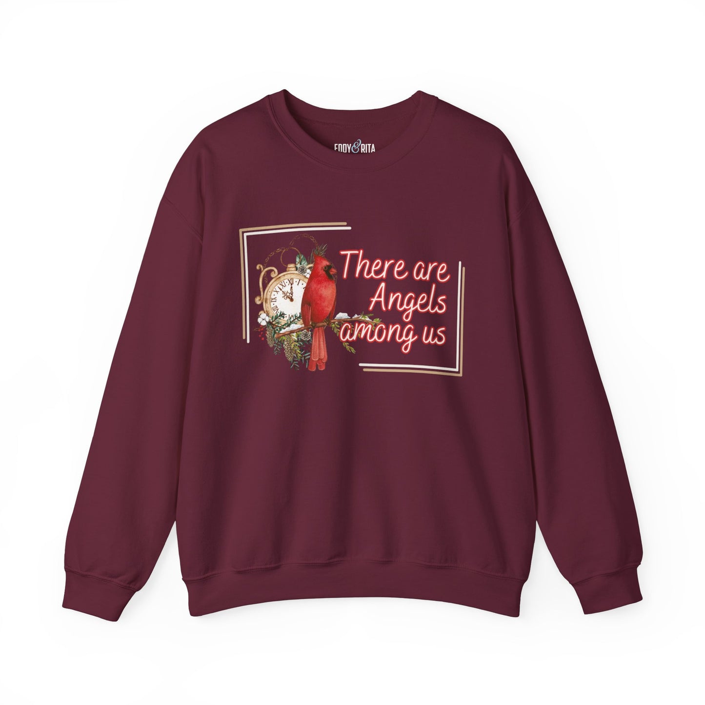 Cardinal Spirit: 'There Are Angels Among Us' Women's Sweatshirt - Eddy and Rita