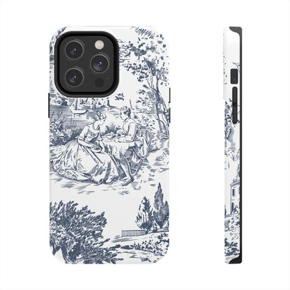 Tough Phone Case for iPhone – Elegant Toile Design | Durable and Stylish Stocking Stuffer Gift