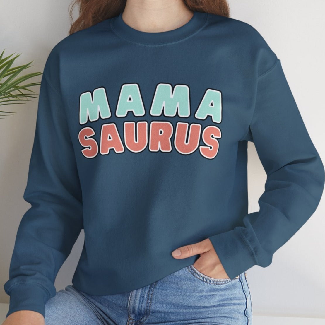 Mamasaurus Women's Heavy Sweatshirt Gift for Mother's - Eddy and Rita