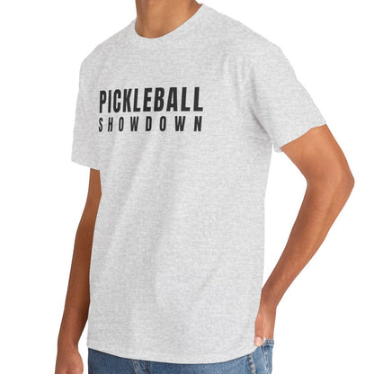 Eddy and Rita Unisex Heavy Cotton T-Shirt - "Pickleball Showdown" Graphic Tee for Sports Enthusiasts