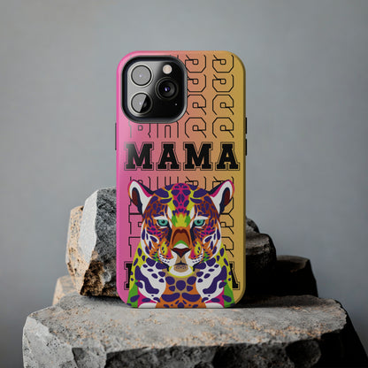 Colorful Cheetah 'Boss Mama' iPhone Case - Stylish and Empowering Protective Cover