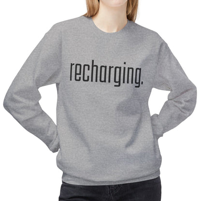 Recharging Women's Midweight Fleece Crewneck Sweatshirt for Self Care - Eddy and Rita