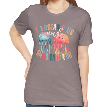 Ocean Calling Jellyfish Women's Bella Canvas Tee - Eddy and Rita