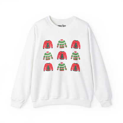 Women's Heavy Sweatshirt – "Festive Christmas Sweaters" Fun Holiday Graphic Sweatshirt