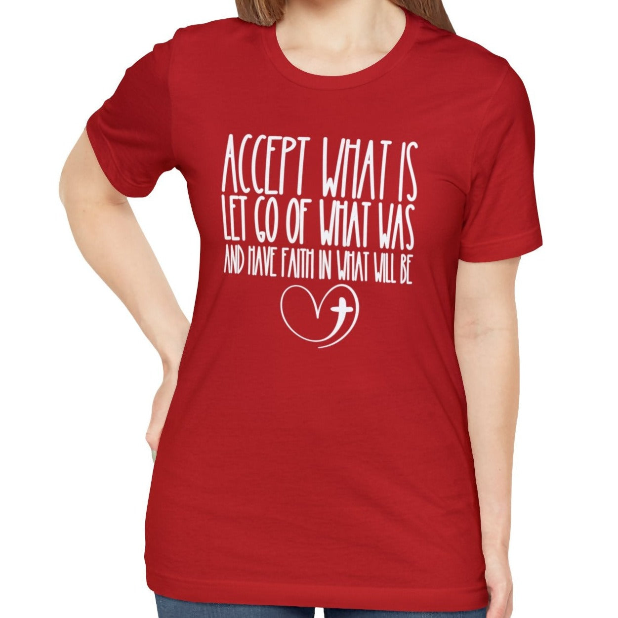 Accept, Let Go, Have Faith Women's Bella Canvas Tee: Inspirational Comfort with Stylish Ease