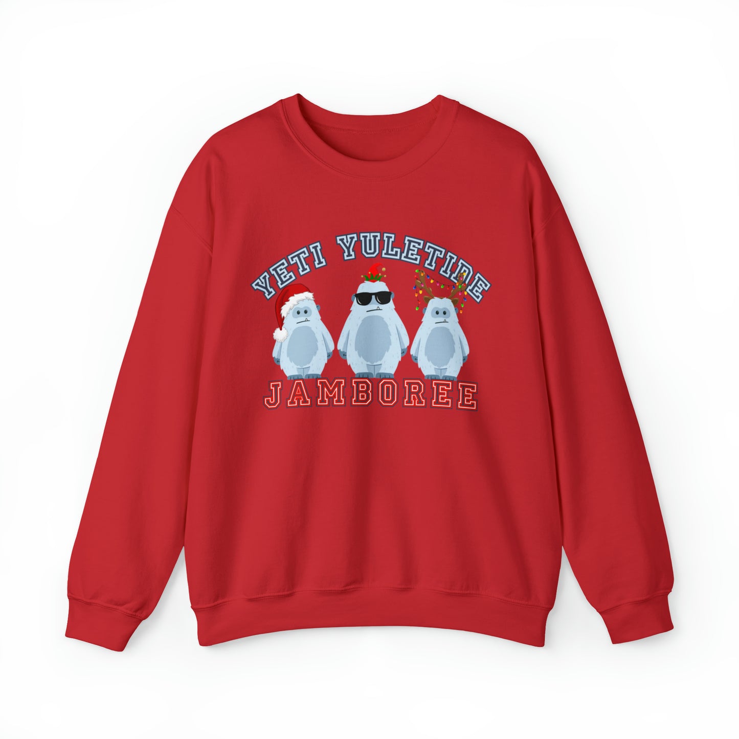 Yeti Yuletide Jamboree: Festive Women's Sweatshirt with Christmas Yetis - Eddy and Rita