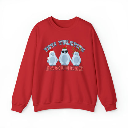 Yeti Yuletide Jamboree: Festive Women's Sweatshirt with Christmas Yetis - Eddy and Rita