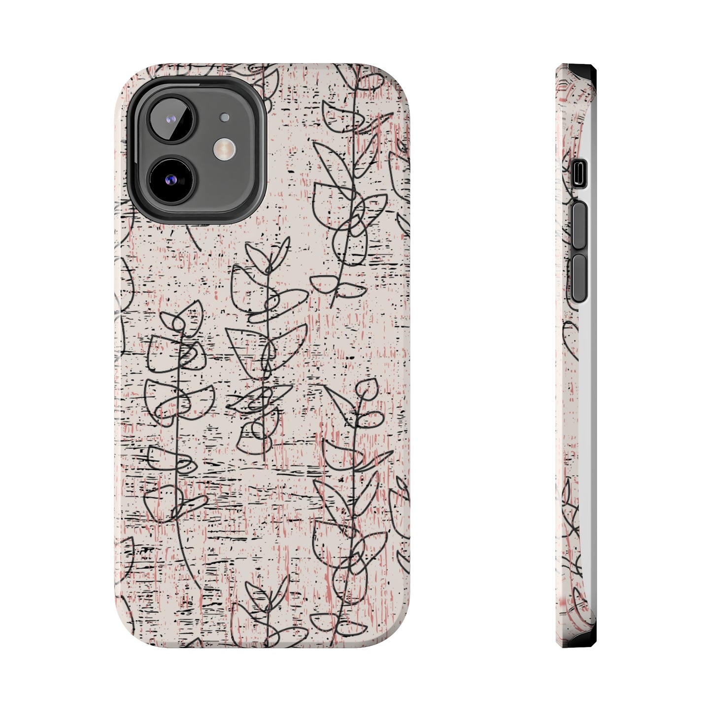 Boho Style Black and White Flowers iPhone Case - Chic and Stylish Floral Design Cover