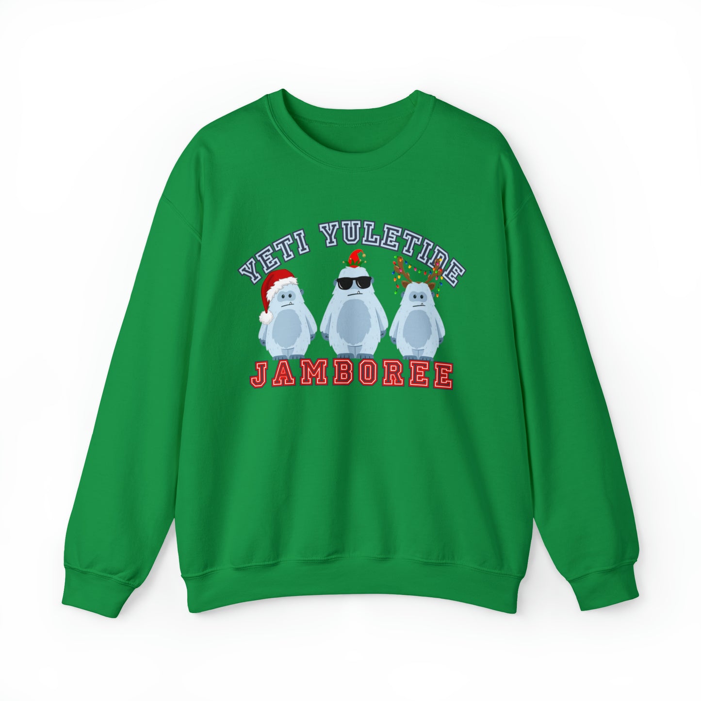 Yeti Yuletide Jamboree: Festive Yeti Yuletide Jamboree: Festive Women's Sweatshirt with Christmas Yetis - Eddy and Rita