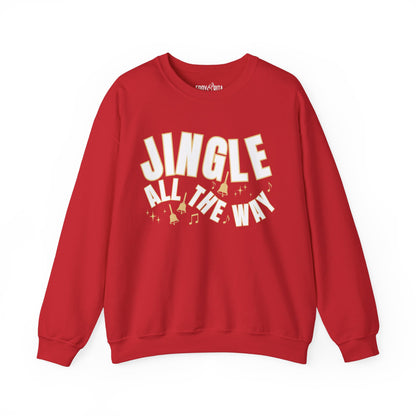 Women's Heavy Sweatshirt – "Jingle All The Way" Festive Christmas Graphic Sweatshirt