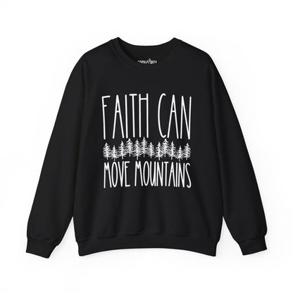 Women’s Heavy Sweatshirt – “Faith Can Move Mountains” | Cozy and Inspirational Pullover for Everyday Wear