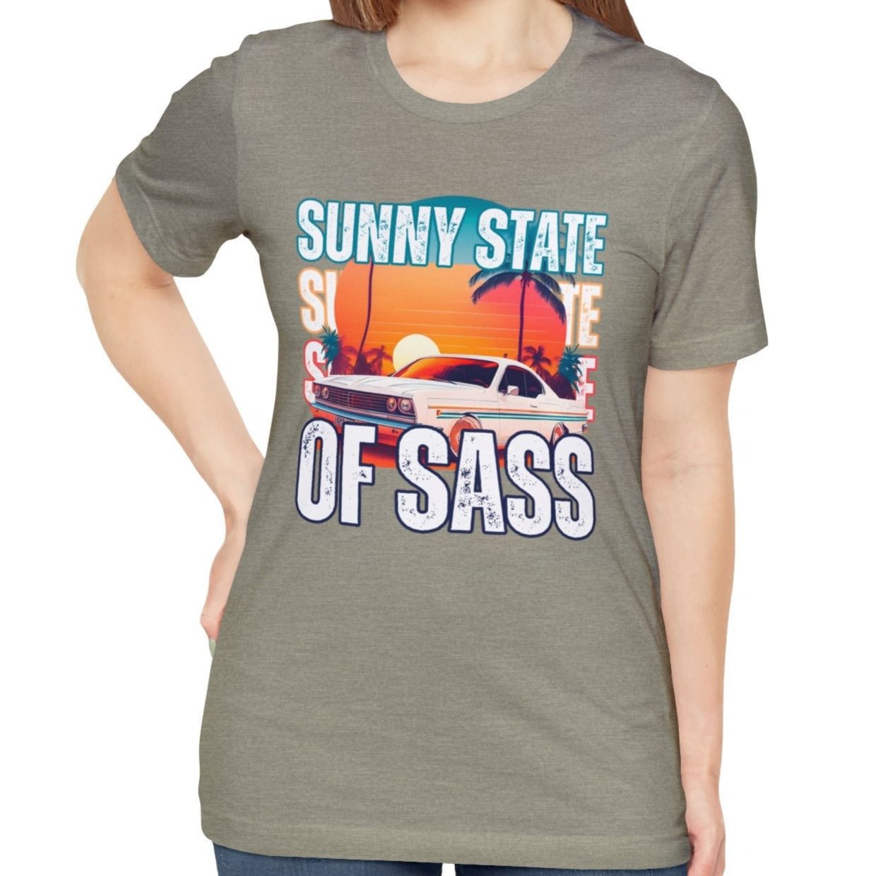 Sunny State of Sass Retro Car Women's Bella Canvas T-shirt - Eddy and Rita