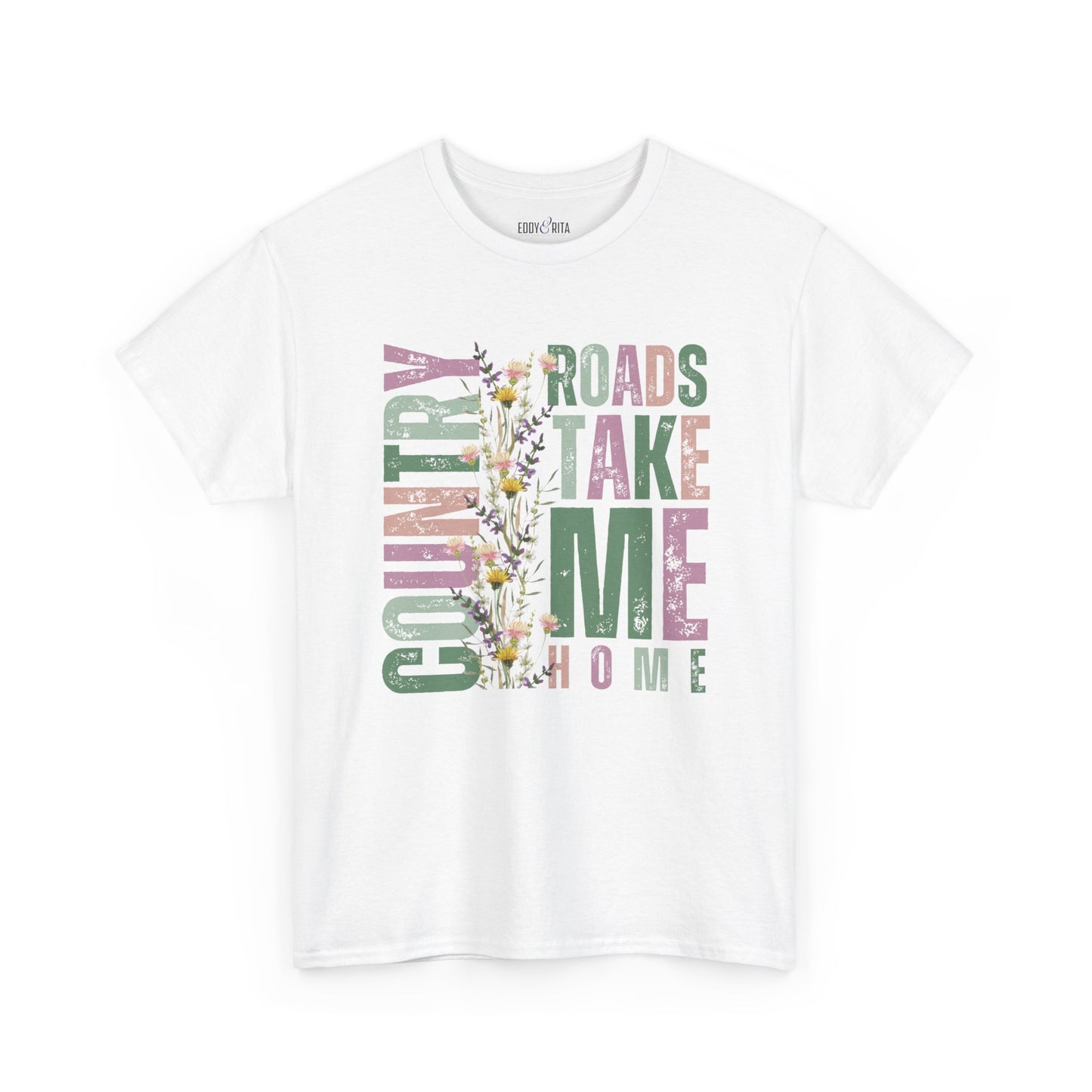 Eddy and Rita Women's Comfort Colors T-Shirt - "Country Roads Take Me Home" Retro Graphic Tee