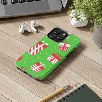 Tough Phone Case for iPhone – Bright Presents Design | Stylish and Durable Holiday Stocking Stuffer Gift