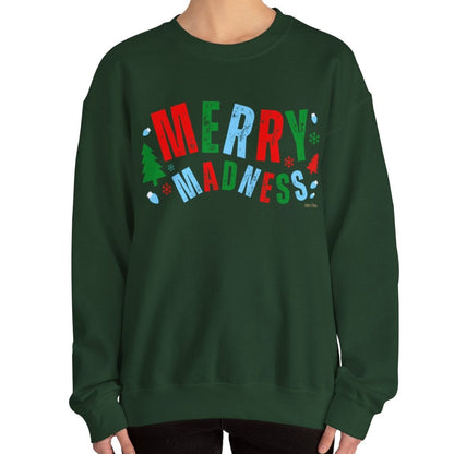 Women's Heavy Sweatshirt – "Merry Madness" Fun and Festive Christmas Graphic Sweatshirt