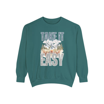 Take It Easy Cozy Comfort Colors Women's Sweatshirt - Embrace Comfort