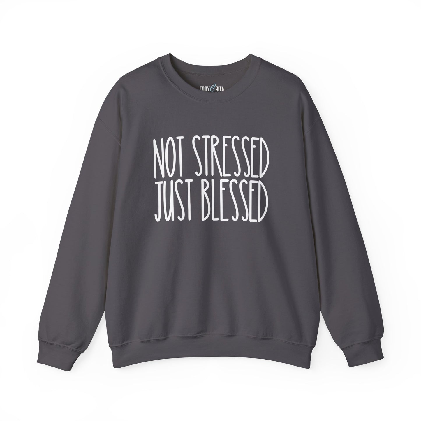 Women’s Heavy Sweatshirt – “Not Stressed Just Blessed” | Cozy and Inspirational Pullover