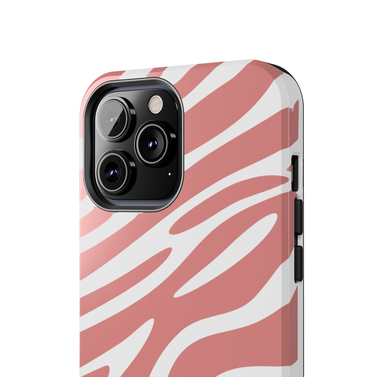 Pink and White Zebra Stripes iPhone Case - Stylish and Protective Cover for Your Device