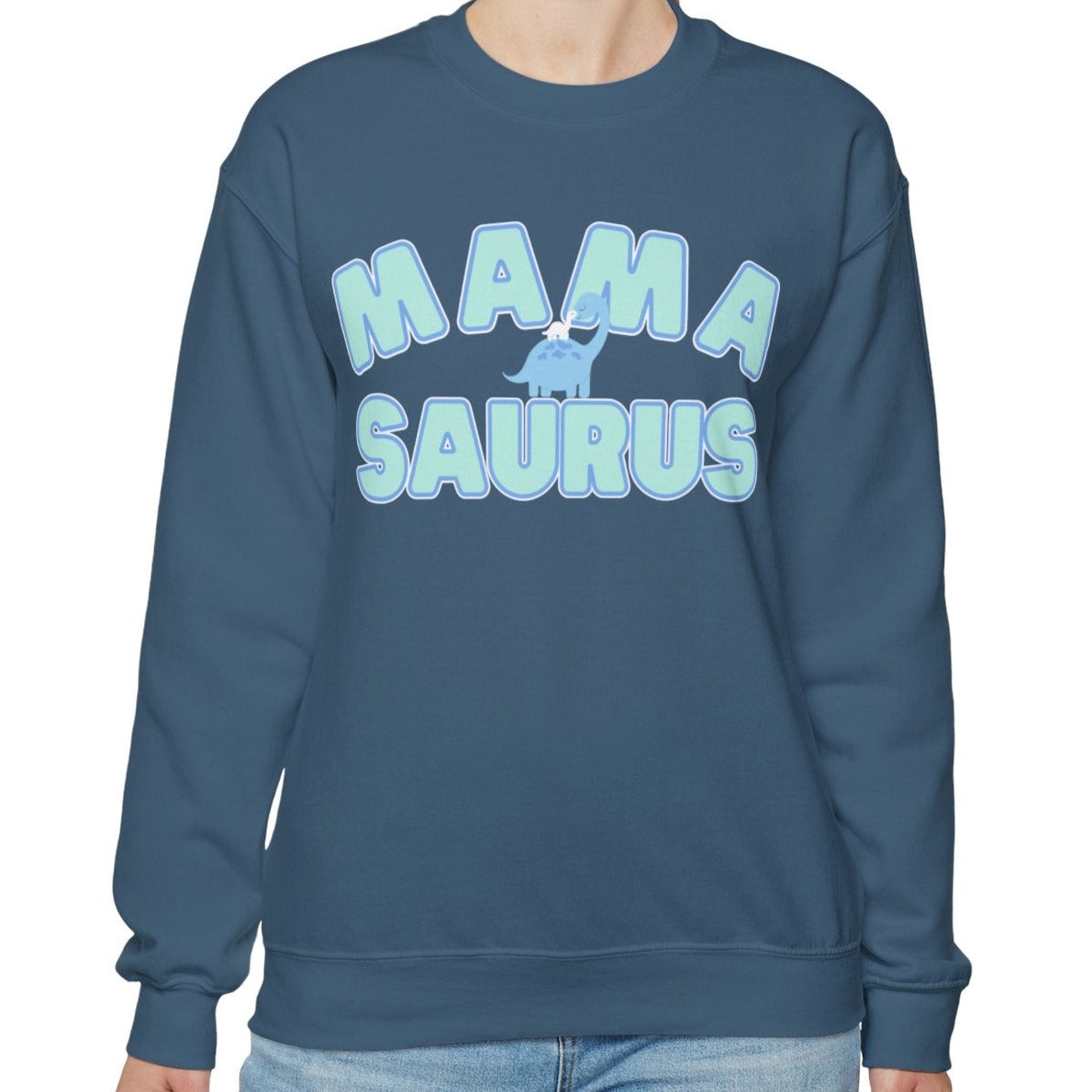 Mamasaurus Women's Cozy Sweatshirt with Dino - Eddy and Rita