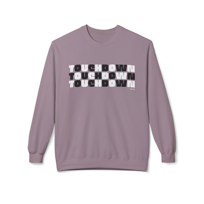 Eddy and Rita Women's Midweight Crewneck Sweatshirt - "Touchdown" Black and White Checked Graphic Pullover