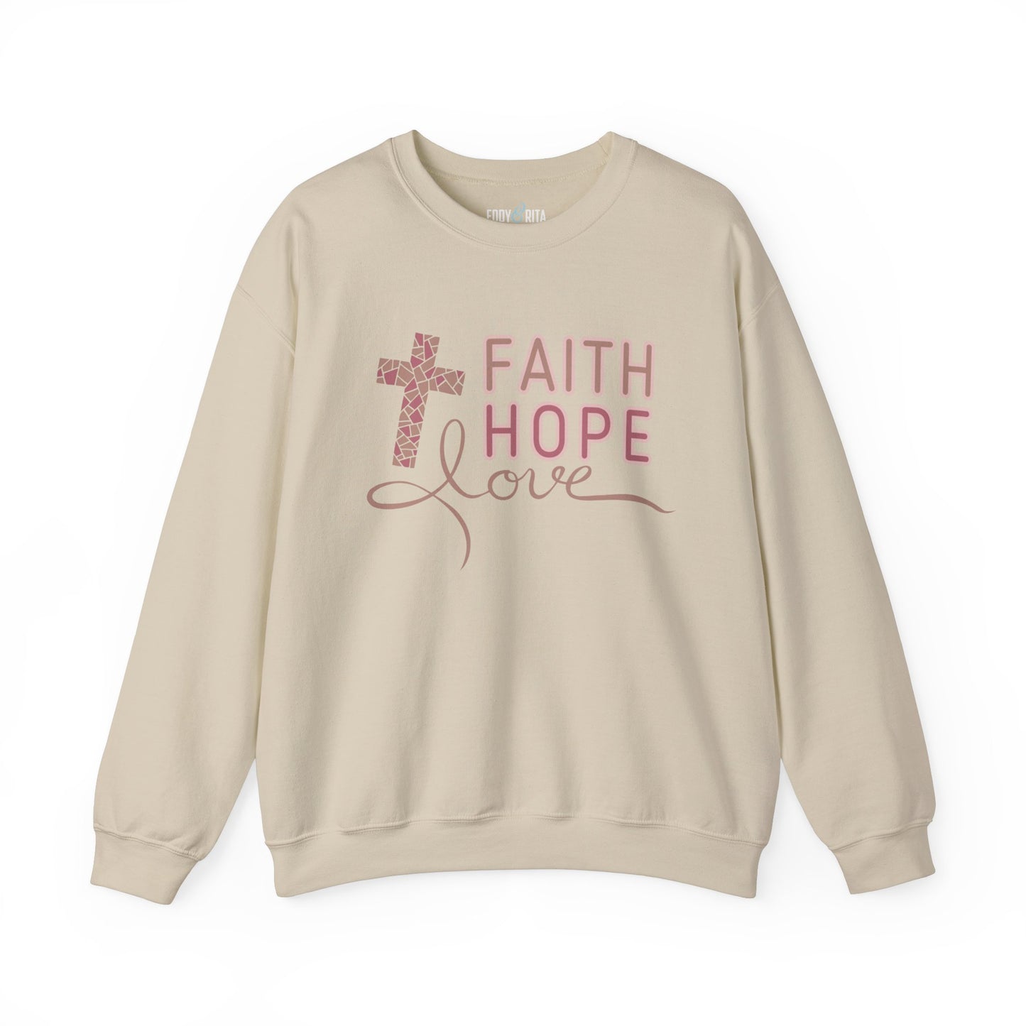 Faith Hope Love Women's Sweatshirt: Inspirational Style - Eddy and Rita