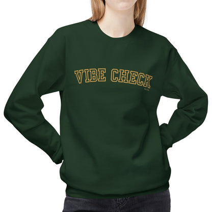 Eddy and Rita Women's Midweight Crewneck Sweatshirt - "Vibe Check" Fun Graphic Pullover