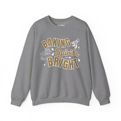 Women's Heavy Sweatshirt – "Baking Spirits Bright" Christmas Baking Graphic Sweatshirt