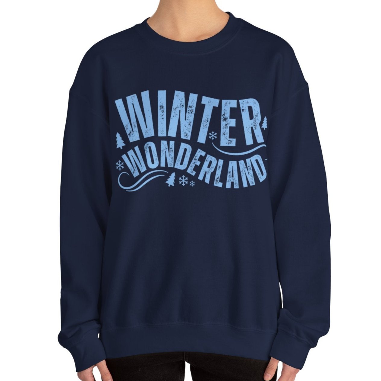 Women's Heavy Sweatshirt – "Winter Wonderland" Cozy Winter Graphic Sweatshirt